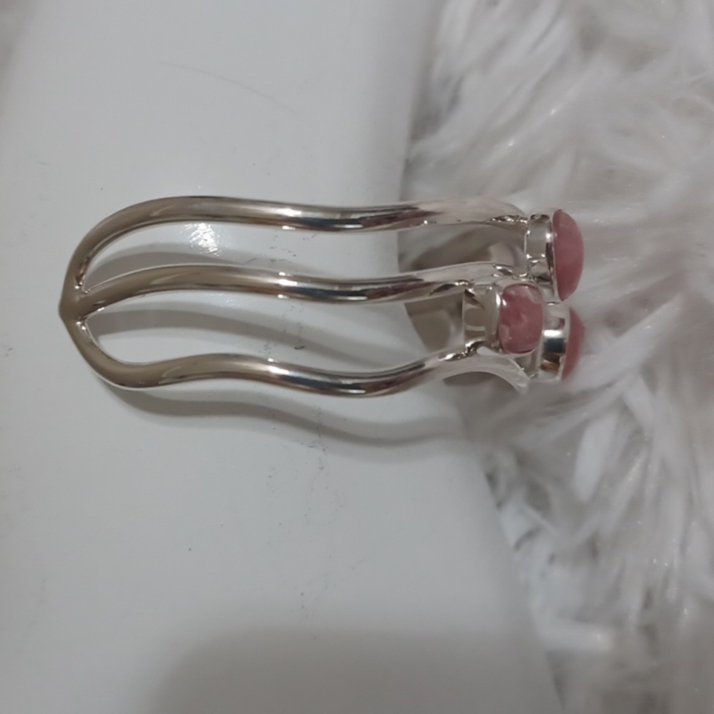 Jay King Mine Finds Sterling Silver Rhodochrosite Bangle Bracelet NIB *RARE* - Picture 5 of 9